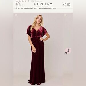 Revelry Women's Deep Red Velvet Maxi Dress